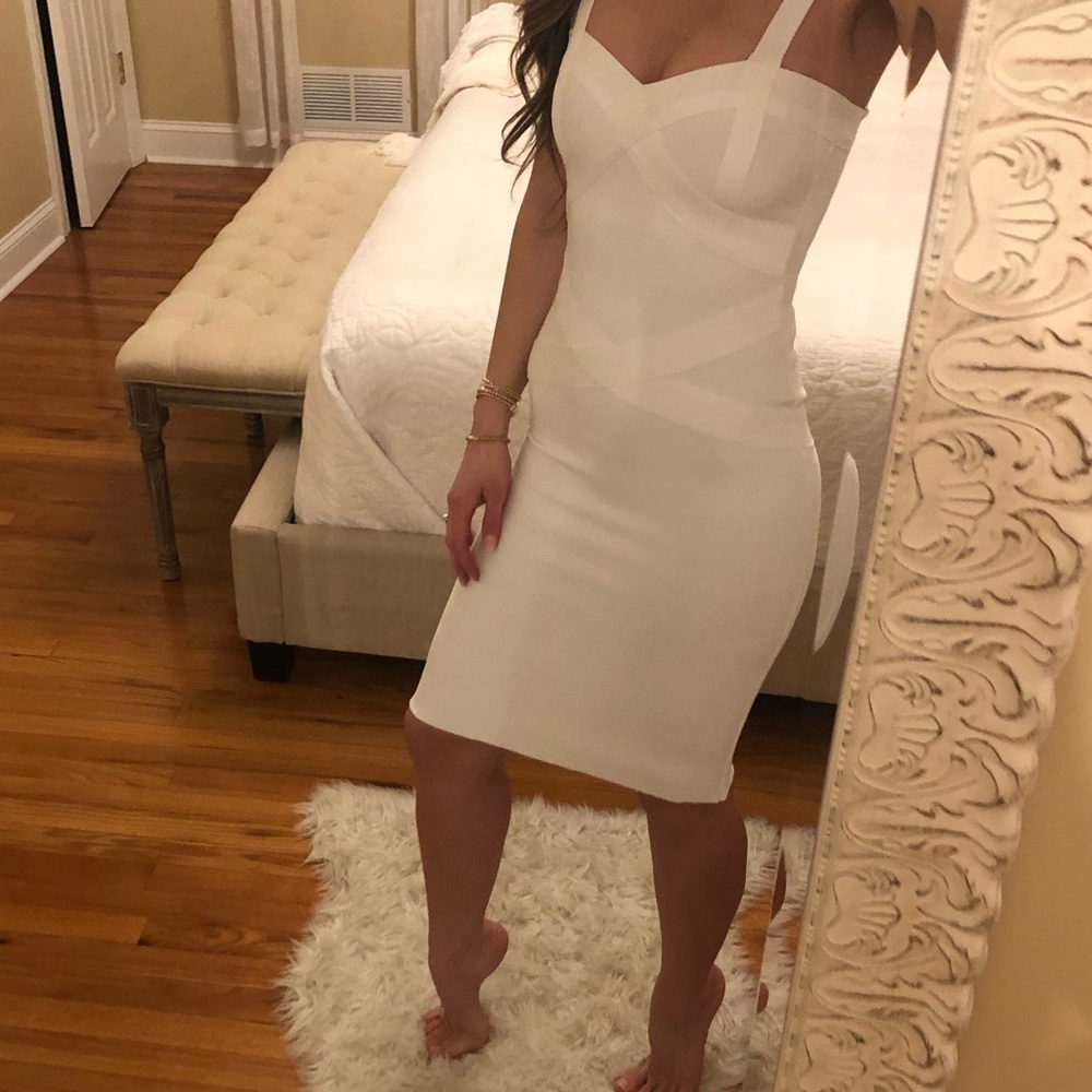 White bandage dress